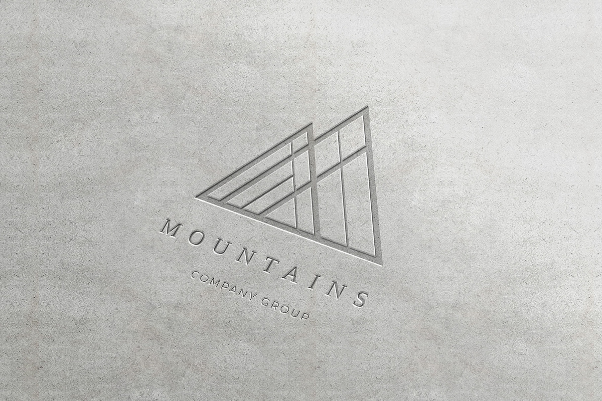 Mountains. Linear geometric logo, a Branding & Logo Template by le-genda (Photo 10 of 14)