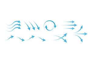 Cold air flow arrows set isolated on, an Illustration by art PVP - market