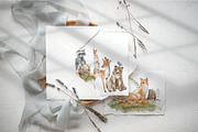 Woodland Animals Watercolor Clipart, an Illustration by Alisles (Thumbnail 9 of 18)