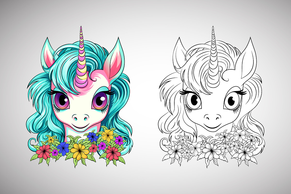 Cute Unicorn Cartoon Character, a Decorative Illustration by Ghagra (Photo 1 of 5)