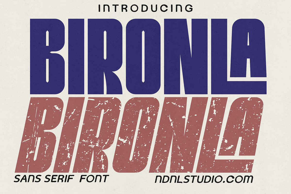 Bironla – Sans Serif Font, a Sans Serif Font by NDNL Studio (Photo 1 of 10)