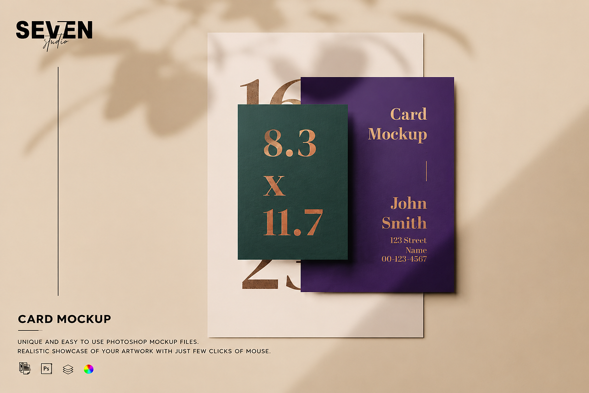 Wedding Card Mockup, an Advertising Mockup by Se٧enStudio (Photo 1 of 2)