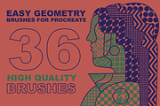 Procreate Easy Geometry brushes, a Brush Add-On by Aleksandra Slowik (Thumbnail 1 of 12)