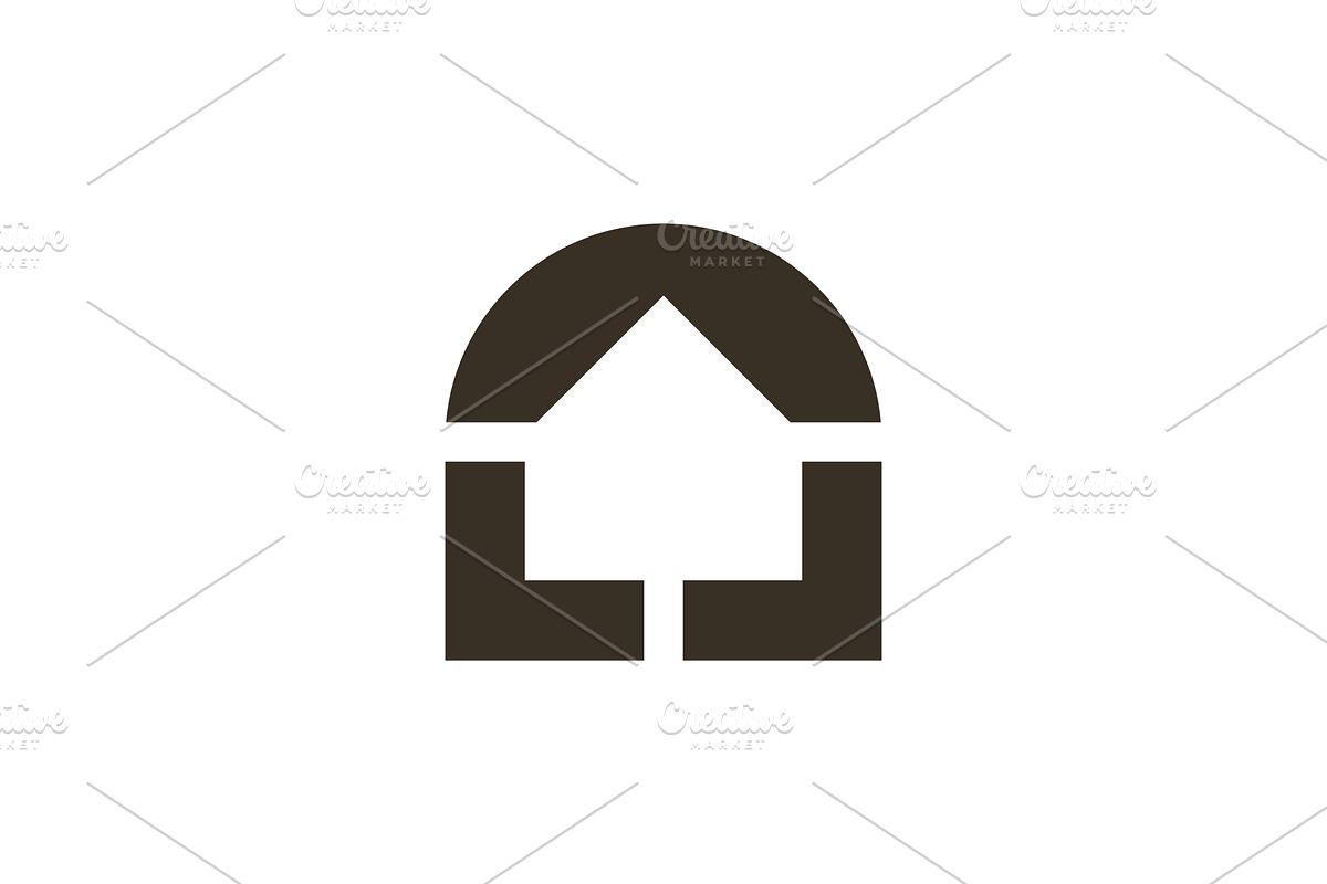 simple geometric house tunnel logo, a Branding & Logo Template by Rasagama Studio