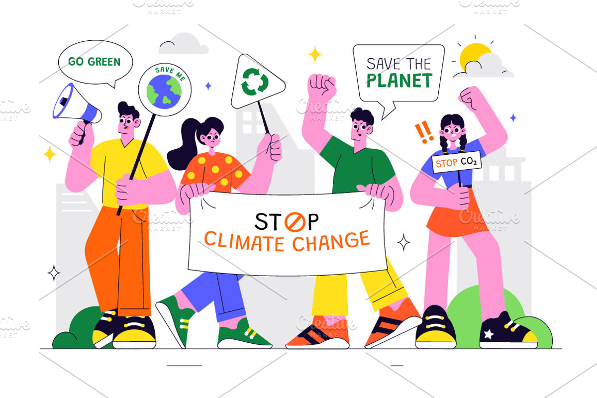 10 Climate Change Protest, a Person Illustration by denayunebgt (Photo 4 of 4)