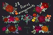 Dark theme Monotype Flowers, a Decorative Illustration by AlenaO (Thumbnail 4 of 11)