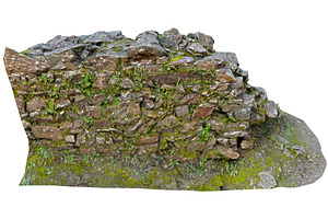 Old Mossy Stone Half Wall