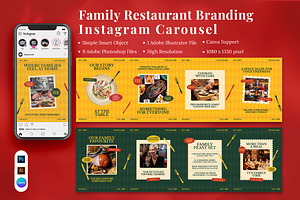 Family Restaurant Branding Instagram, a Social Media Template by Attype