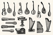 Musical Instruments Engravings Set, an Illustration by Graphic Goods (Thumbnail 3 of 9)