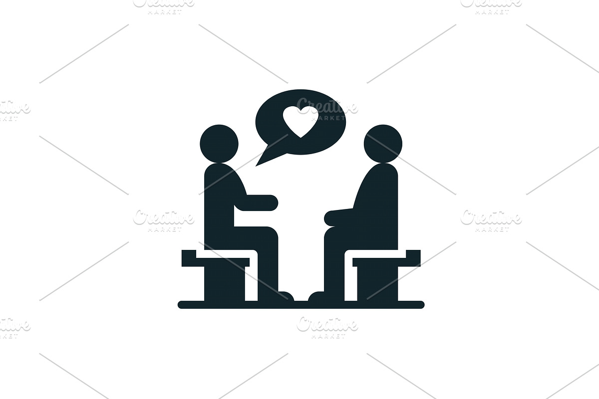 Psychotherapy session icon with two, an Object Illustration by Aimagenarium@gmail.com