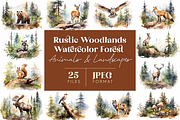 Rustic Watercolor Forest Collection, an Animal Illustration by artsy-fartsy (Thumbnail 1 of 6)