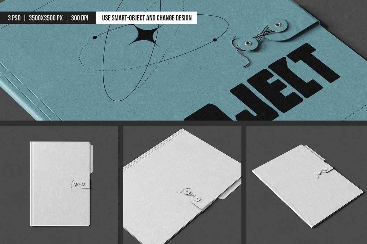 Tab Folder with String Tie Mockup, an Advertising Mockup by SD Mockup (Photo 5 of 5)