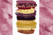 Brush Strokes clipart. Marsala., a Decorative Illustration by LABFcreations (Thumbnail 2 of 2)