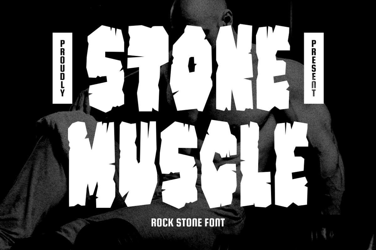 Stone Muscle Rock Stone Font, a Font by PutraCetol Studio (Photo 1 of 5)
