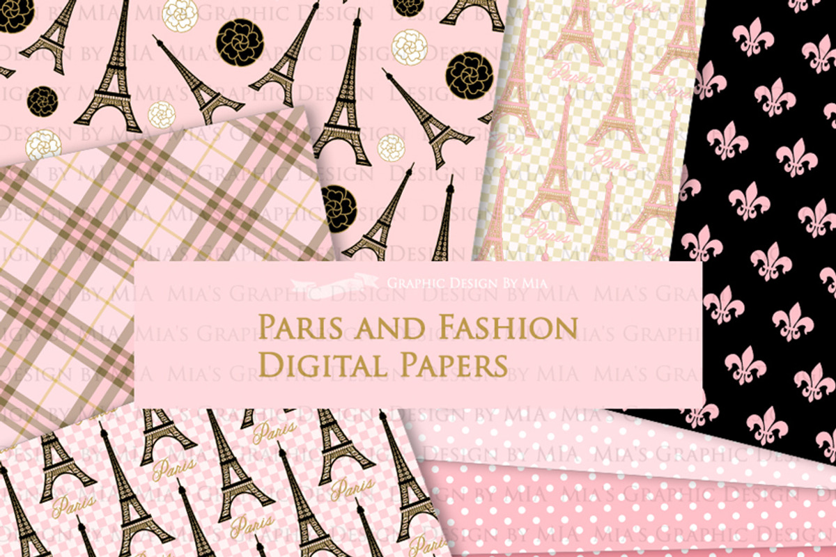 Paris Fashion Clipart+Pattern set, an Illustration by Mia's Graphic Design (Photo 10 of 10)
