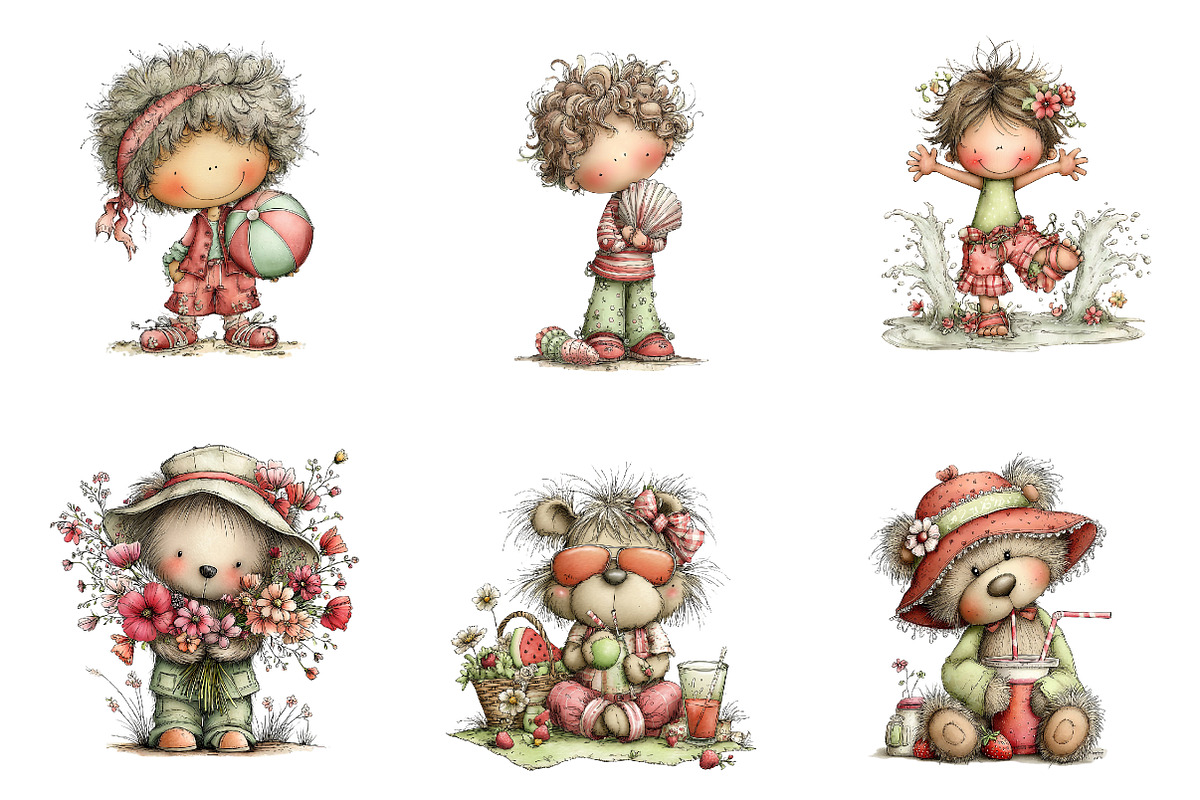 Whimsical Summer Clipart Bundle, an Illustration by CreationArt (Photo 6 of 7)