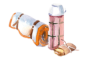 Winter Camping watercolor clipart, an Illustration by masha gross (Thumbnail 2 of 4)