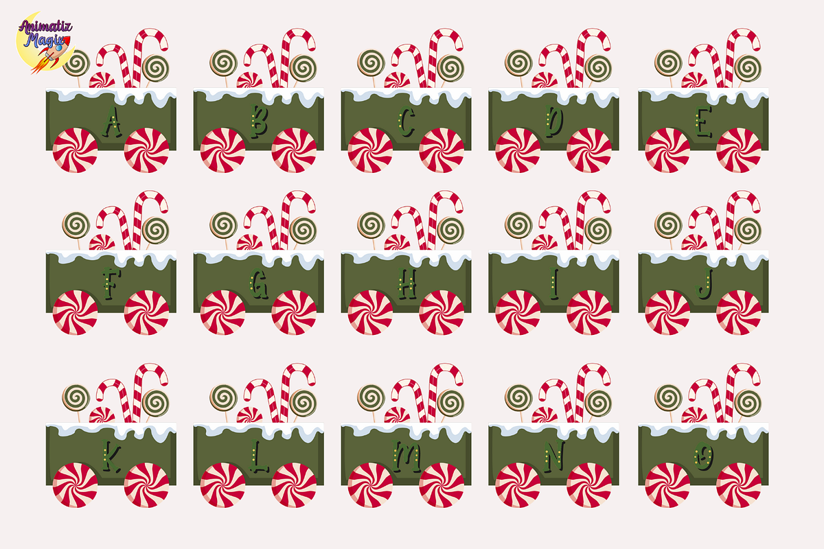 Christmas Elf Train Alphabet Clipart, a Seasonal Illustration by animatizmagix (Photo 3 of 4)