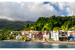 Scenic coastal view of Saint-Pierre town in Martinique, an Architecture Photo by Leonid Andronov