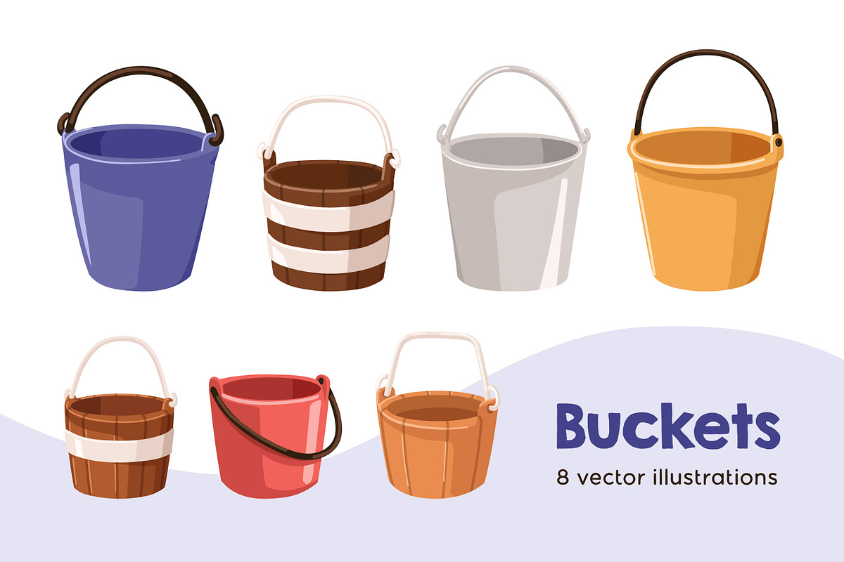 Buckets, household tools set, an Object Illustration by Good Studio (Photo 1 of 5)