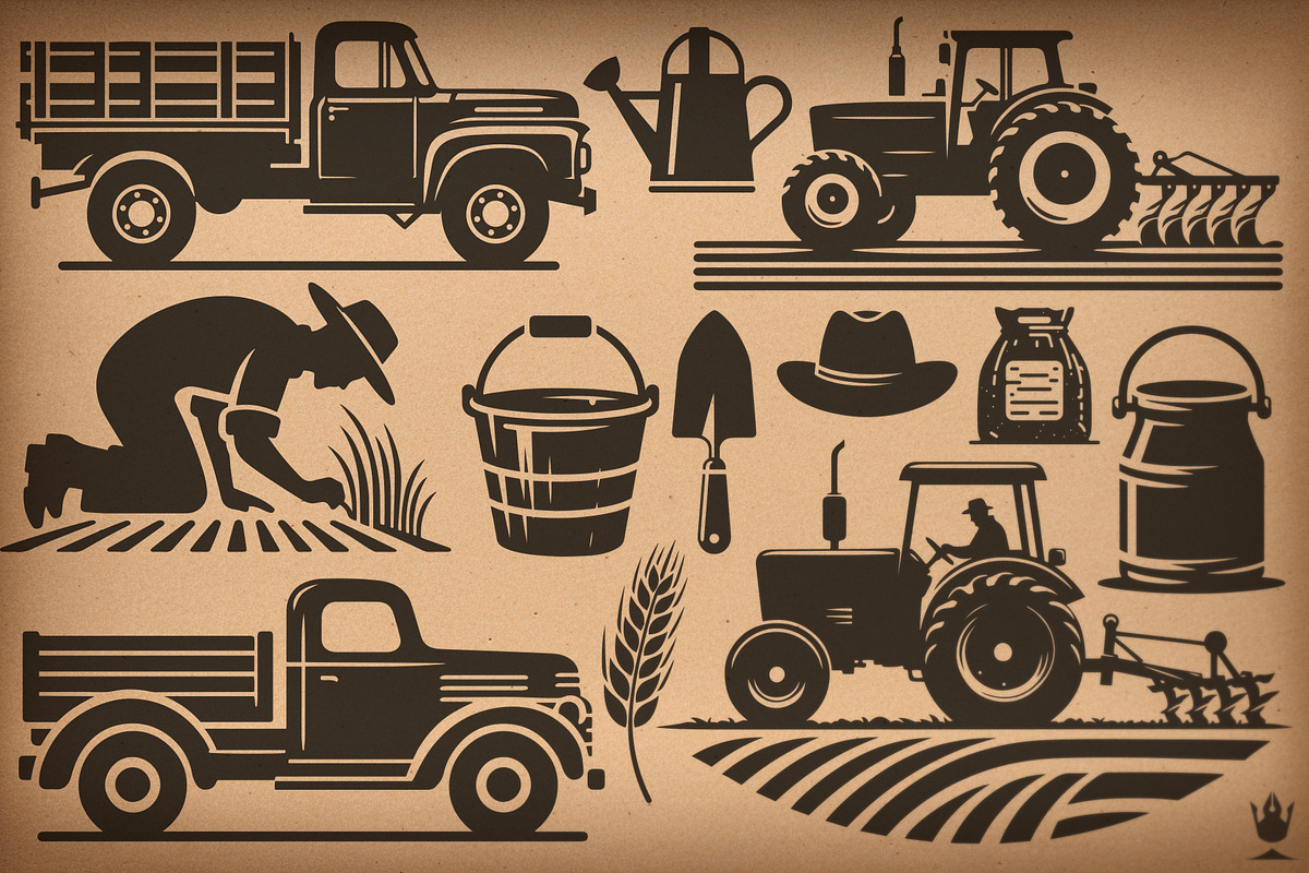 100 Farming and Agriculture SVG File, a Work Illustration by pixaroma (Photo 2 of 7)