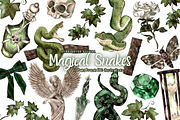 Magic Snake Clipart - Hand Drawn PNG, an Animal Illustration by Lenninator Digital (Thumbnail 1 of 7)