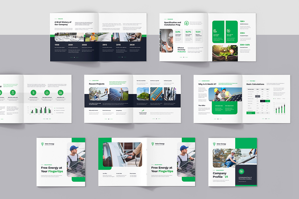 Solar Energy Company Profile Square, a Brochure Template by artbart (Photo 3 of 7)