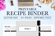 Recipe Binder Printable Kit, a Stationery Template by Jessica Marie Design (Thumbnail 1 of 5)