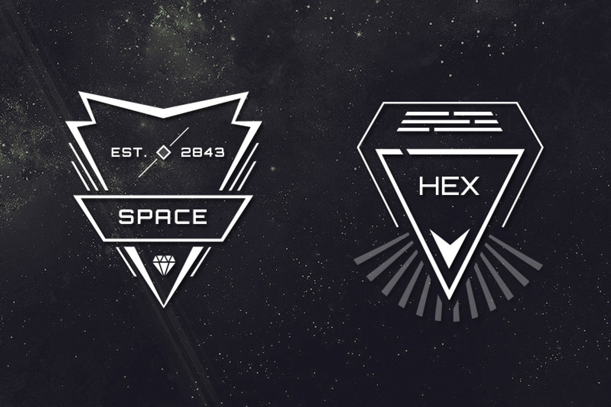 12 Sci-Fi Badges, a Templates & Theme by Tugcu Design Co. (Photo 3 of 5)