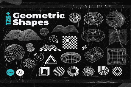 125+ Abstract Geometric Shapes, a Shape Add-On by Chipshpow Graphics