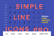 Simple Line Icons Pro, an Outline Icon by GraphicBurger (Thumbnail 1 of 6)