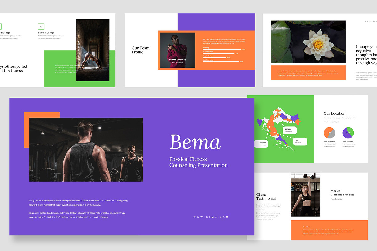 Bema : Fitness Trainer Google Slides, a Presentation Template by Punkl Camp (Photo 1 of 16)