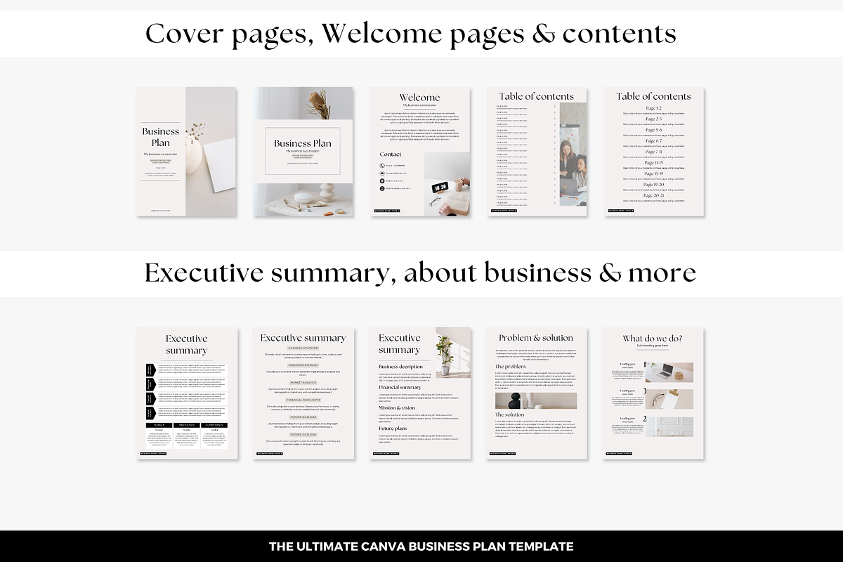 Business plan Canva template, a Design Template by Cate Creates