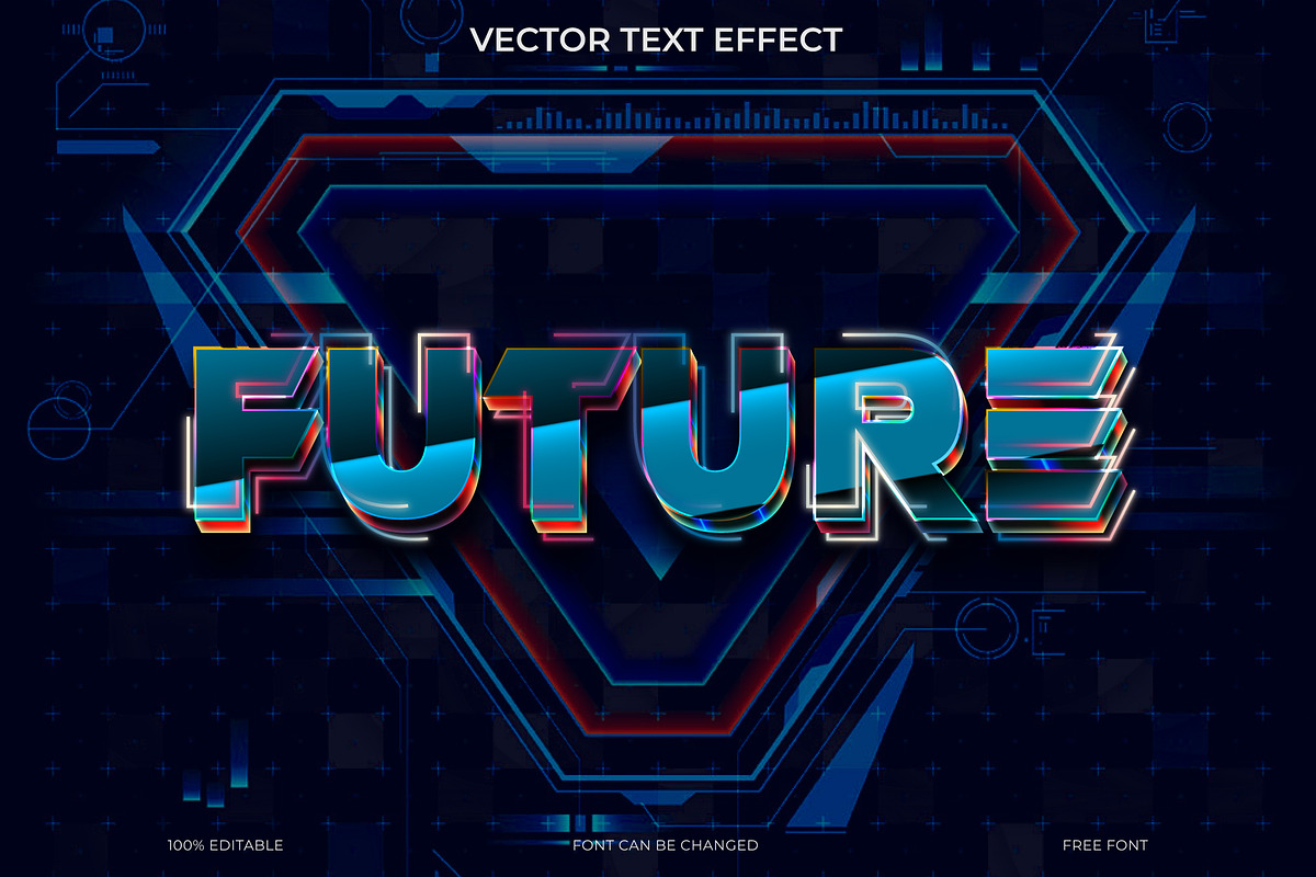 Futuristic 3D Tech Text Effect EPS, an Action Add-On by Imamul001