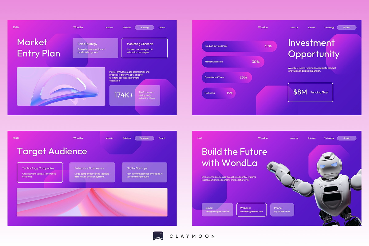 AI Startup Business, a Presentation Template by Claymoon Lab (Photo 5 of 5)