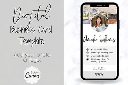 Digital Business Card Template, a Business Card Template by Templatables
