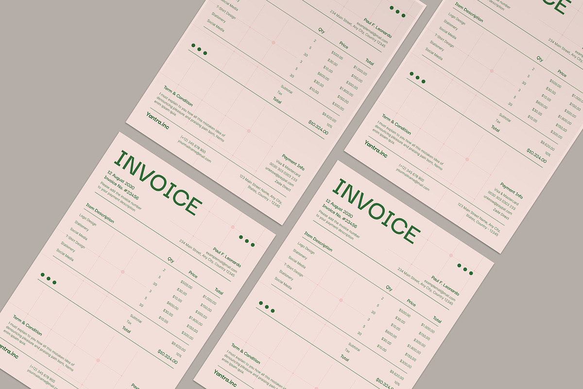 Simple Invoice, a Stationery Template by Neermana (Photo 3 of 4)