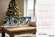 2027 Christmas Table Decor Laser Cut, a Decorative Illustration by svgocean (Thumbnail 3 of 3)