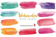 Watercolor brush strokes clip art, an Illustration by SandraGraphicDesign (Thumbnail 1 of 5)