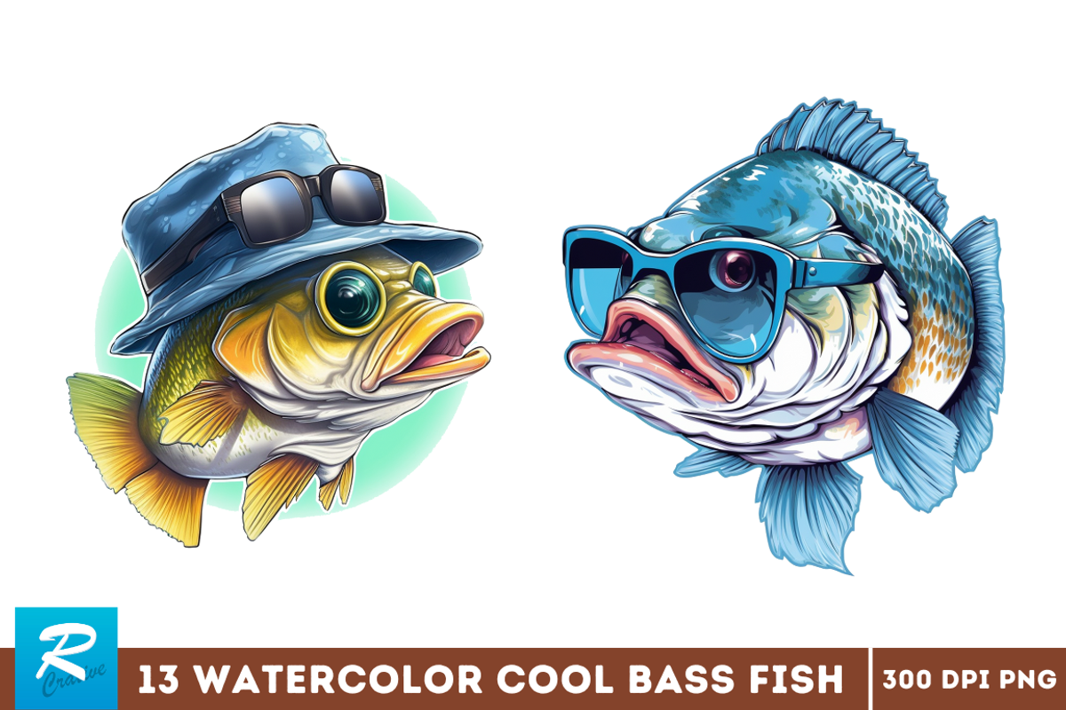 Cool Bass Fish Sublimation Clipart B, an Object Graphic by Regulrcrative (Photo 2 of 7)