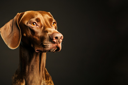 Close-up of a Brown Weimaraner's