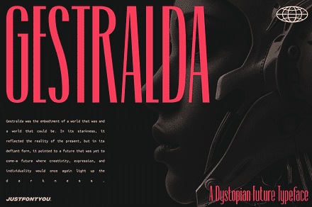 Gestralda - A Dystopian Future Fonts, a Sans Serif Font by Ian Irwanwismoyo