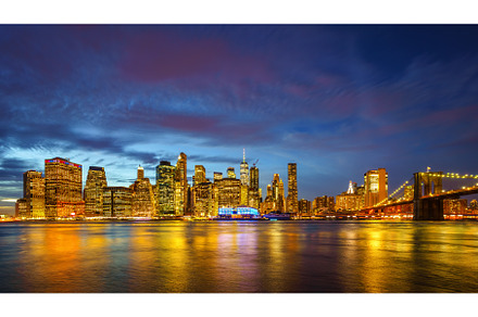 View on Manhattan at dusk, an Architecture Photo by sborisov