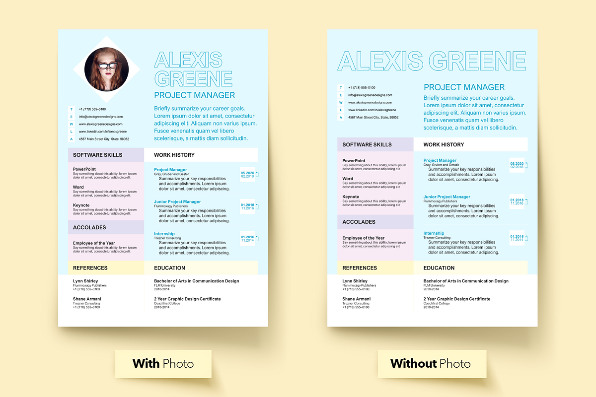 Happy Bright Resume Set, a Resume Template by Knockout Prezo (Photo 2 of 10)