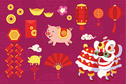 2019 Chinese New Year Vector Set, an Illustration by Torrboar Design (Thumbnail 2 of 2)