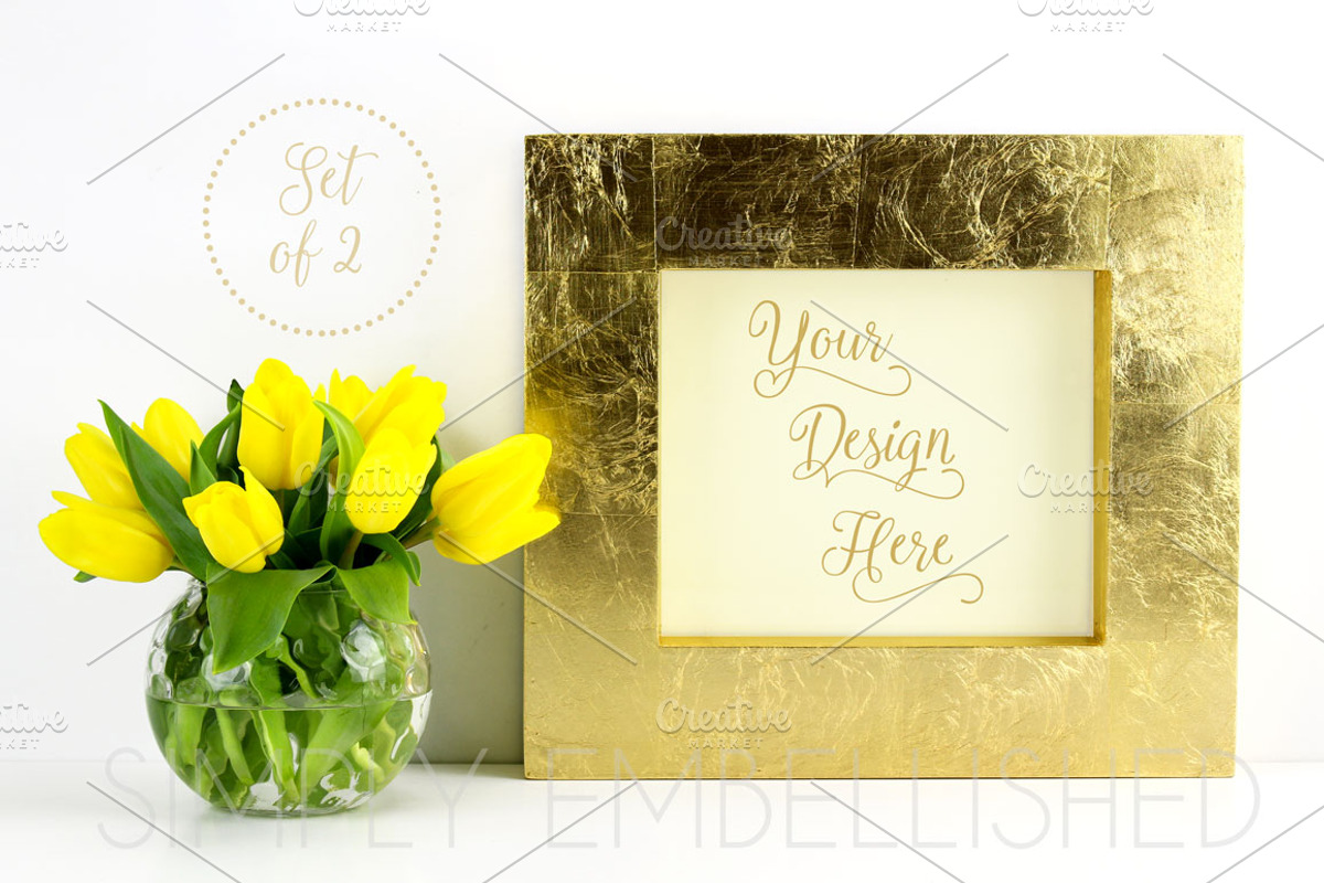 Set of 2 ~ Gold Frame Mockups, a Print Template by Simply Embellished (Photo 2 of 2)
