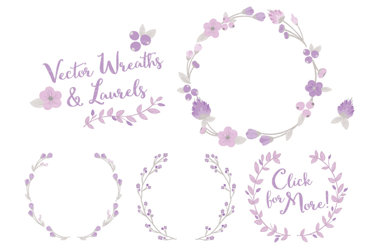 Lavender Vector Flower Wreaths, an Illustration by Amanda Ilkov (Photo 3 of 3)