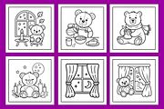 Cozy Routine Kawaii Bear Coloring, a Decorative Illustration by Coco Bloom (Thumbnail 2 of 5)