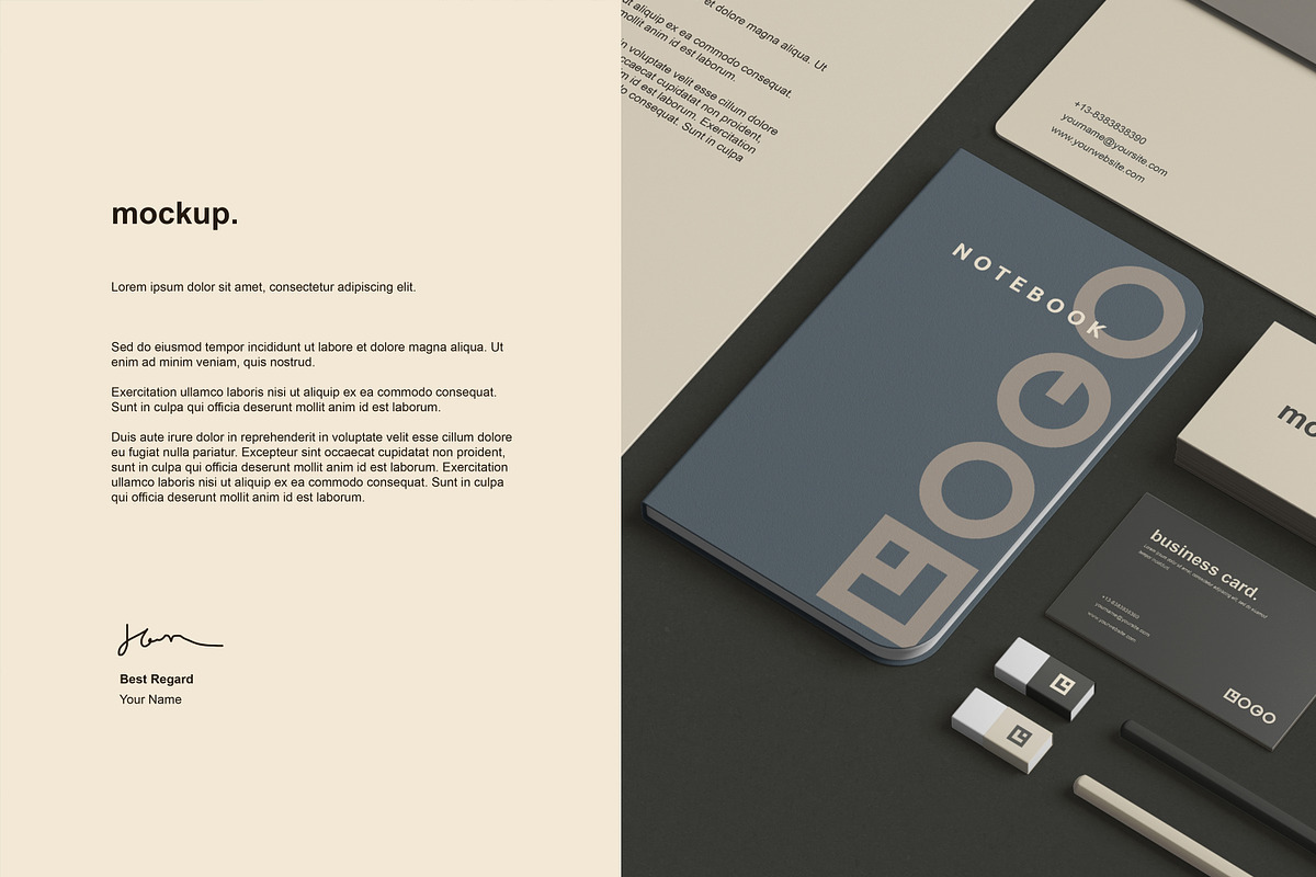 Stationery / Branding Mockup, a Books & Magazine Mockup by simuradi (Photo 5 of 10)