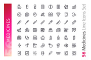 Medicines Line Icons Set, an Outline Icon by Voysla's Shop (Thumbnail 2 of 4)